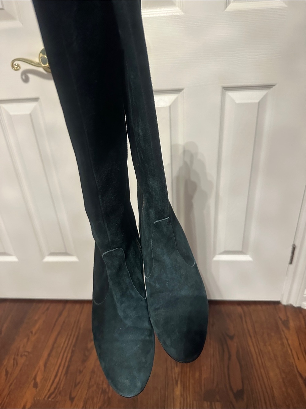 Over-the-Knee Teal Suede Boots